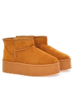 Stivaletti beige effetto pantofola con platform e interno in pelo Pittarello Love PK1497C