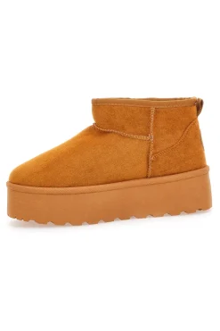 Stivaletti beige effetto pantofola con platform e interno in pelo Pittarello Love PK1497C