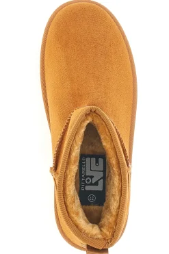 Stivaletti beige effetto pantofola con platform e interno in pelo Pittarello Love PK1497C