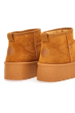 Stivaletti beige effetto pantofola con platform e interno in pelo Pittarello Love PK1497C