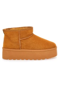 Stivaletti beige effetto pantofola con platform e interno in pelo Pittarello Love PK1497C