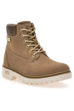 Stivaletti beige imbottiti suola carrarmato Cotton belt Ellie Nbk