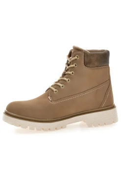 Stivaletti beige imbottiti suola carrarmato Cotton belt Ellie Nbk