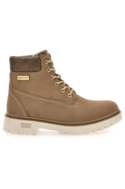 Stivaletti beige imbottiti suola carrarmato Cotton belt Ellie Nbk