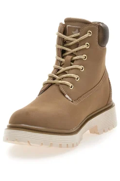 Stivaletti beige imbottiti suola carrarmato Cotton belt Ellie Nbk