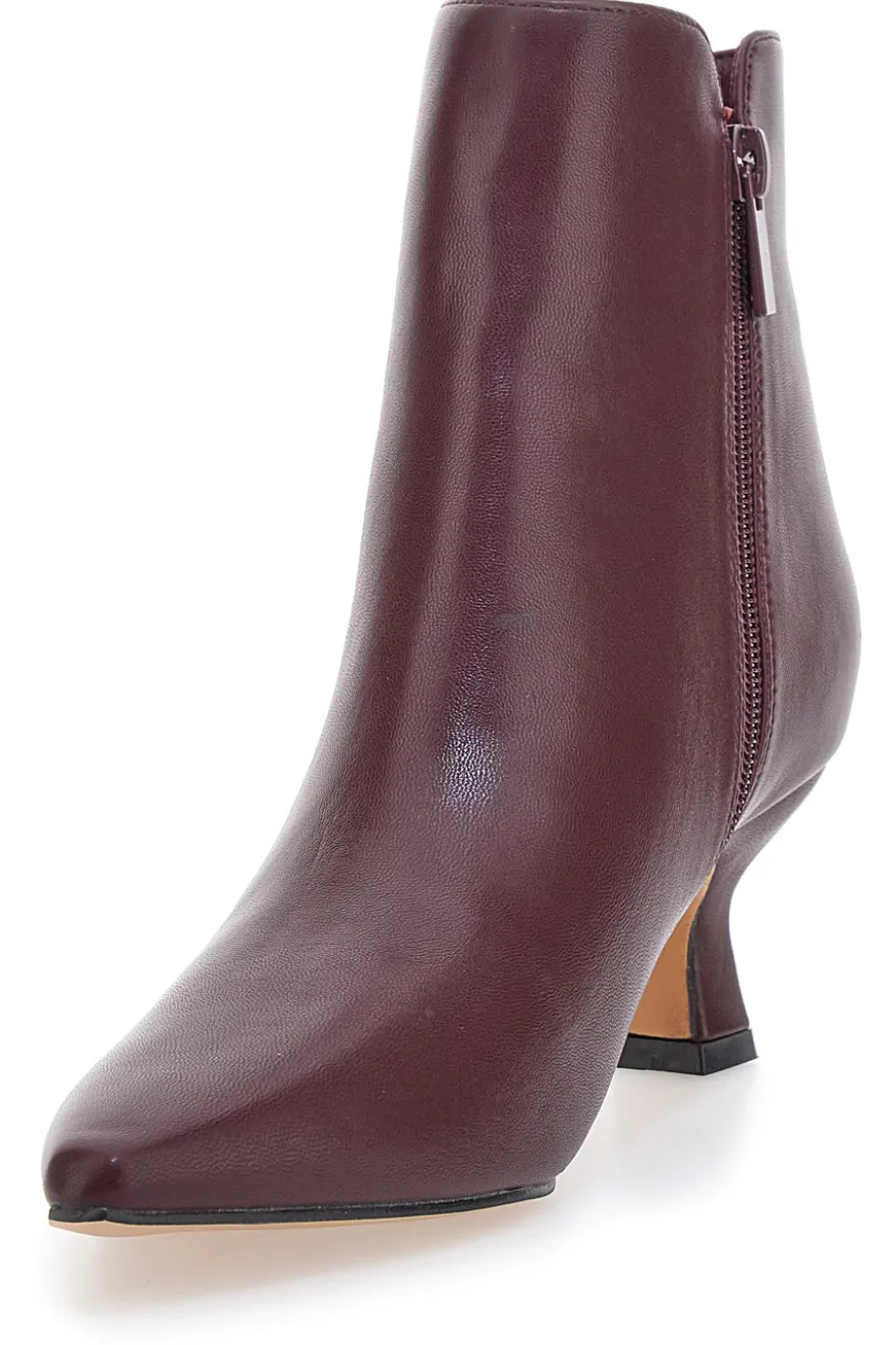 Stivaletti bordeaux con tacco a rocchetto Mon dieu BZD200Q5