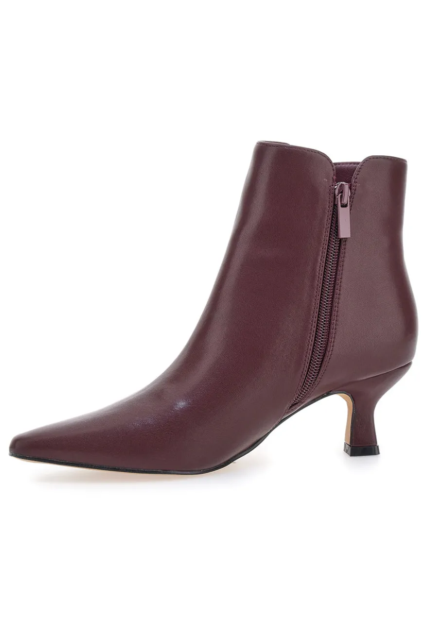 Stivaletti bordeaux con tacco a rocchetto Mon dieu BZD200Q5