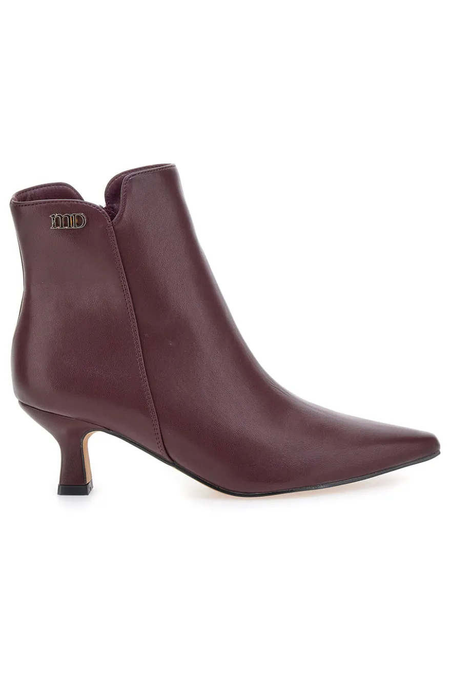 Stivaletti bordeaux con tacco a rocchetto Mon dieu BZD200Q5