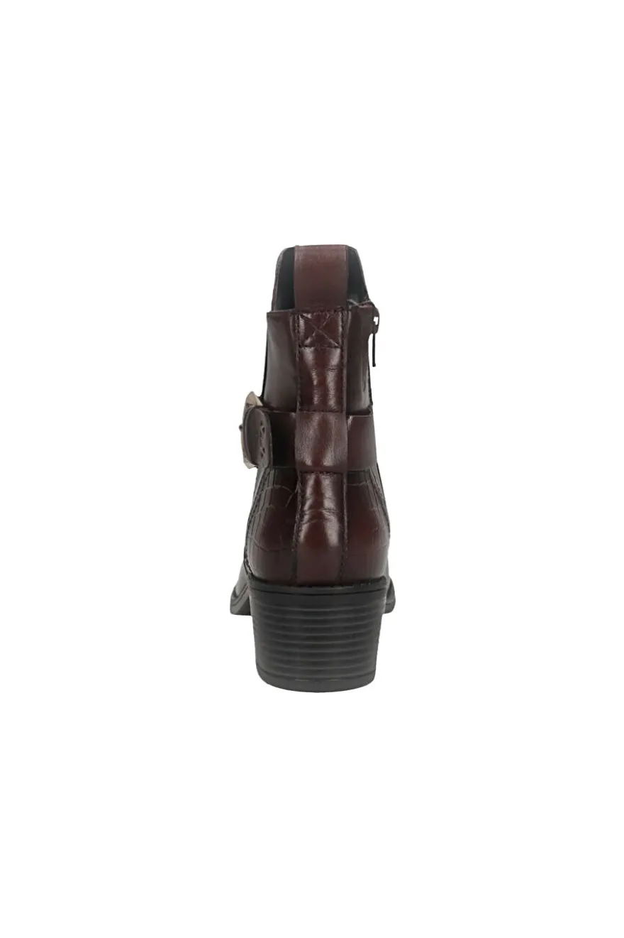 Stivaletti bordeaux in pelle caldi con fibbia Bagatt D15AMQ374000