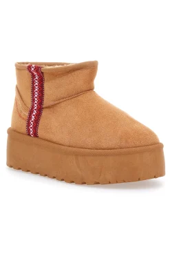 Stivaletti Camel Con Pelo e Flatform ME&ME 002