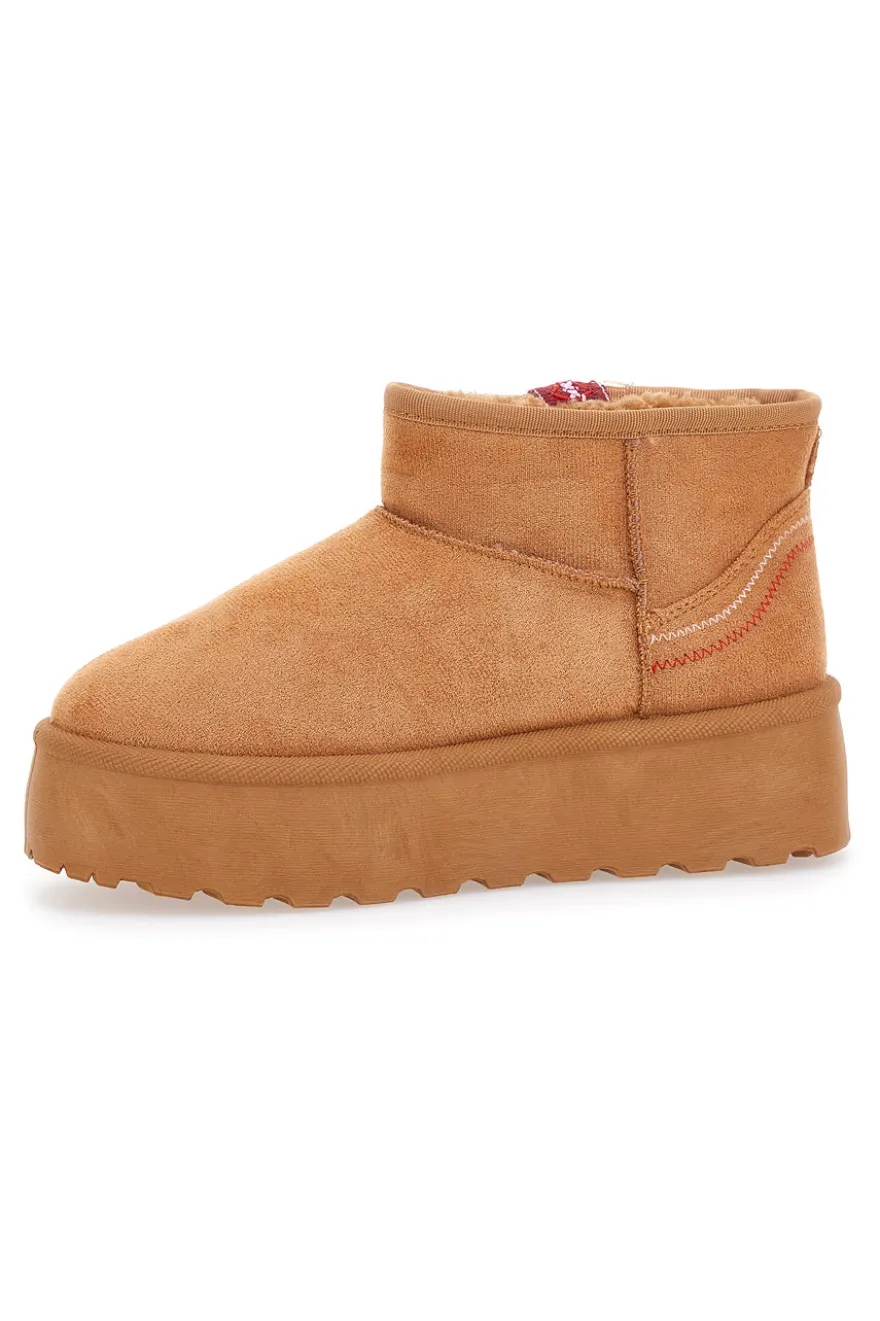 Stivaletti Camel Con Pelo e Flatform ME&ME 002