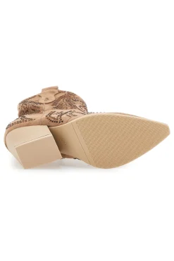 Stivaletti Camel Con Strass First Lady P590