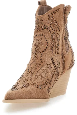 Stivaletti Camel Con Strass First Lady P590