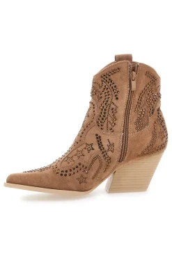 Stivaletti Camel Con Strass First Lady P590