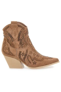 Stivaletti Camel Con Strass First Lady P590