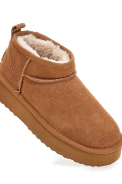 Stivaletti cammello con pelo interno stile pantofola Pittarello wow 3547