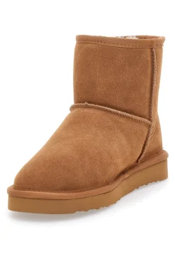 Stivaletti cammello in vera pelle con pelo interno stile pantofola Pittarello wow 3551