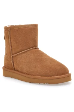 Stivaletti cammello in vera pelle con pelo interno stile pantofola Pittarello wow 3551