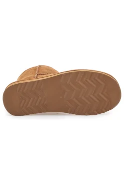 Stivaletti cammello in vera pelle con pelo interno stile pantofola Pittarello wow 3551