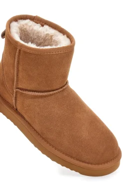 Stivaletti cammello in vera pelle con pelo interno stile pantofola Pittarello wow 3551