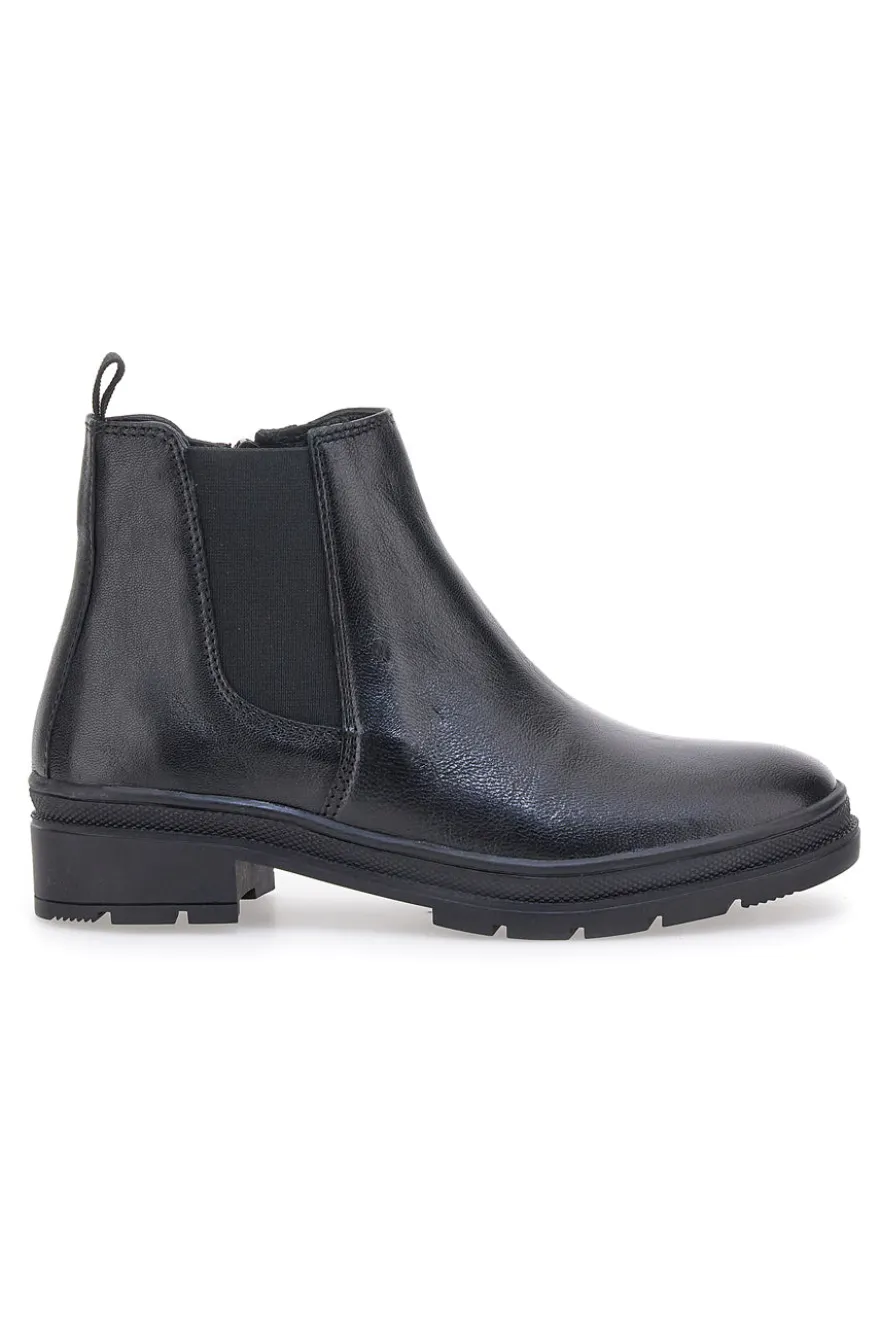 Stivaletti Chelsea neri in vera pelle PRIMA RIGA 602