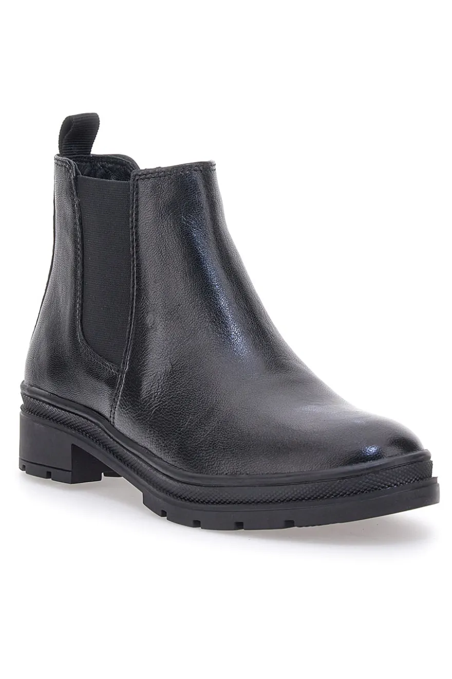 Stivaletti Chelsea neri in vera pelle PRIMA RIGA 602