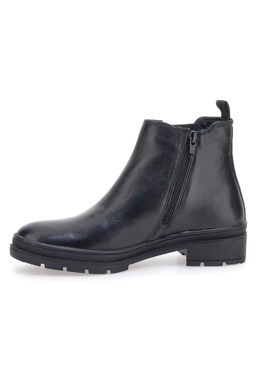 Stivaletti Chelsea neri in vera pelle PRIMA RIGA 602