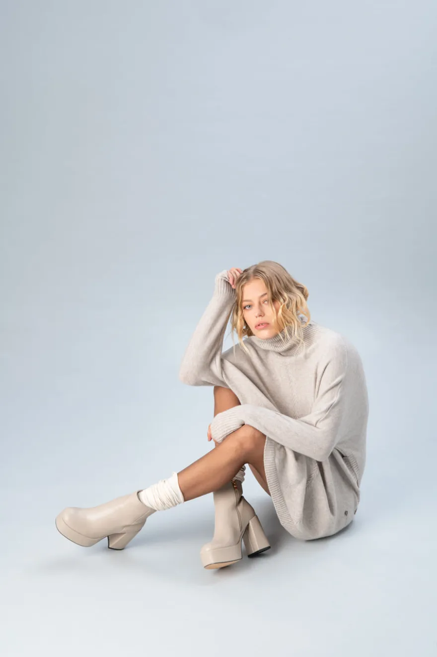 Stivaletti con Tacco Le Havre Paris 1801 Taupe