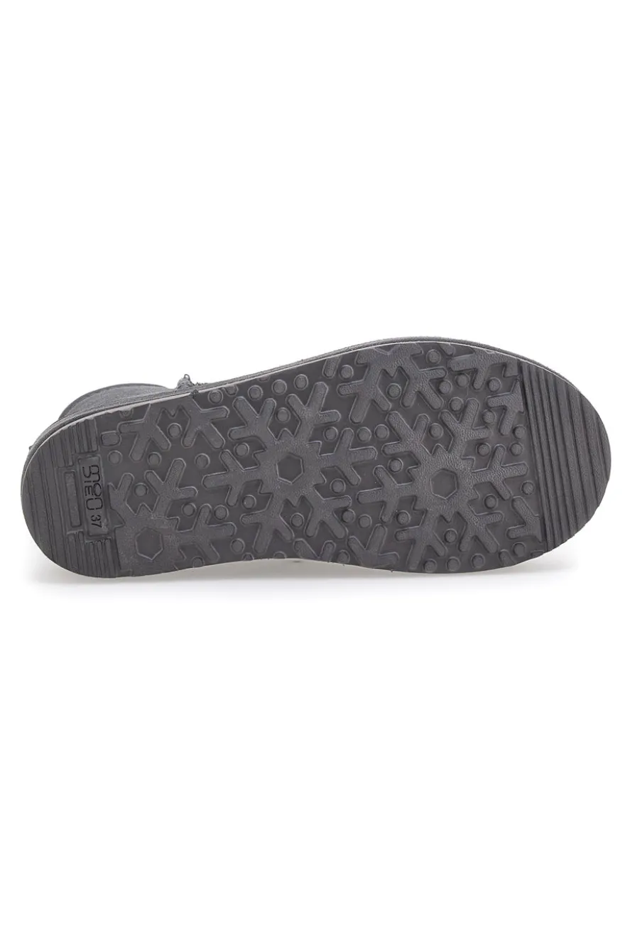Stivaletti Grigi con Pelo e Tomaia in Pelle MON DIEU WD90012