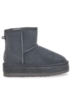 Stivaletti Grigi con Pelo e Tomaia in Pelle MON DIEU WD90012