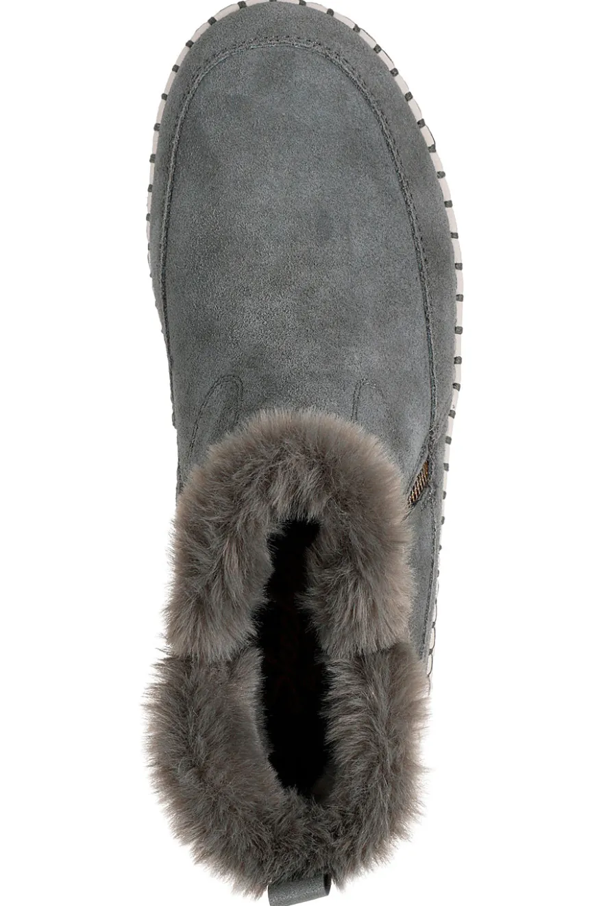 Stivaletti grigi in suede con pelliccia e Memory Foam Skechers Wilshire Blvd Fresh Zip