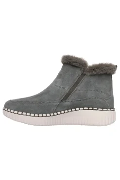 Stivaletti grigi in suede con pelliccia e Memory Foam Skechers Wilshire Blvd Fresh Zip