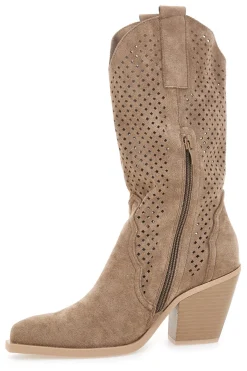 Stivaletti Khaki Con Cerniera First Lady P549