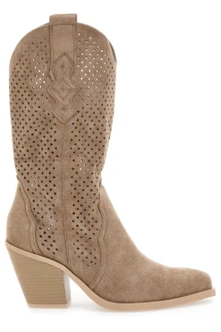 Stivaletti Khaki Con Cerniera First Lady P549