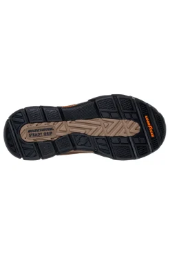 Stivaletti marrone cocoa in pelle con zip Skechers Respected Evanston