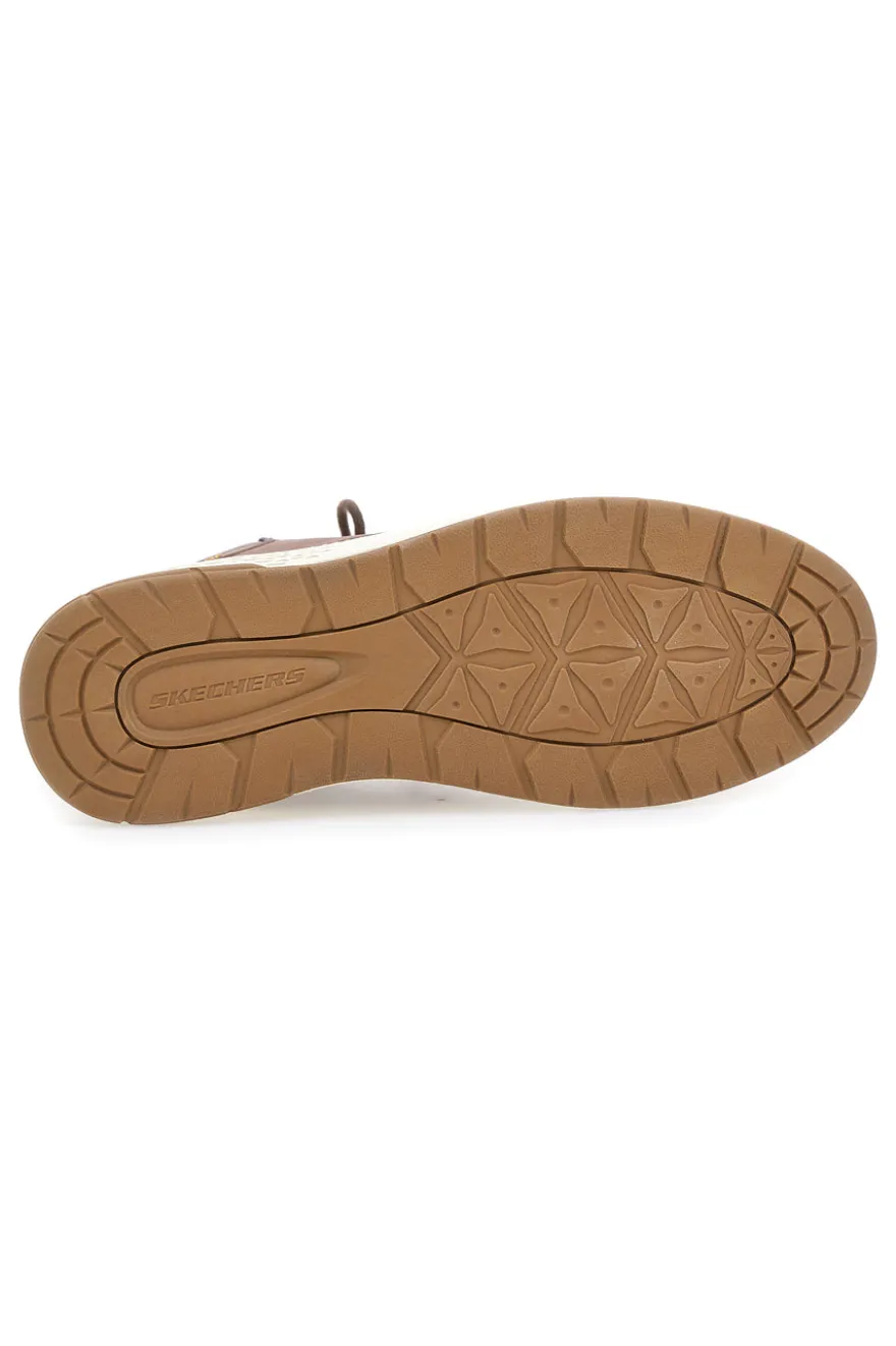 Stivaletti marroni impermeabili con memory foam Skechers Garlan Deno