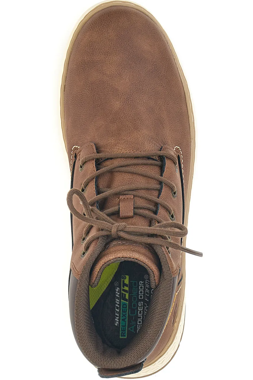 Stivaletti marroni impermeabili con memory foam Skechers Garlan Deno
