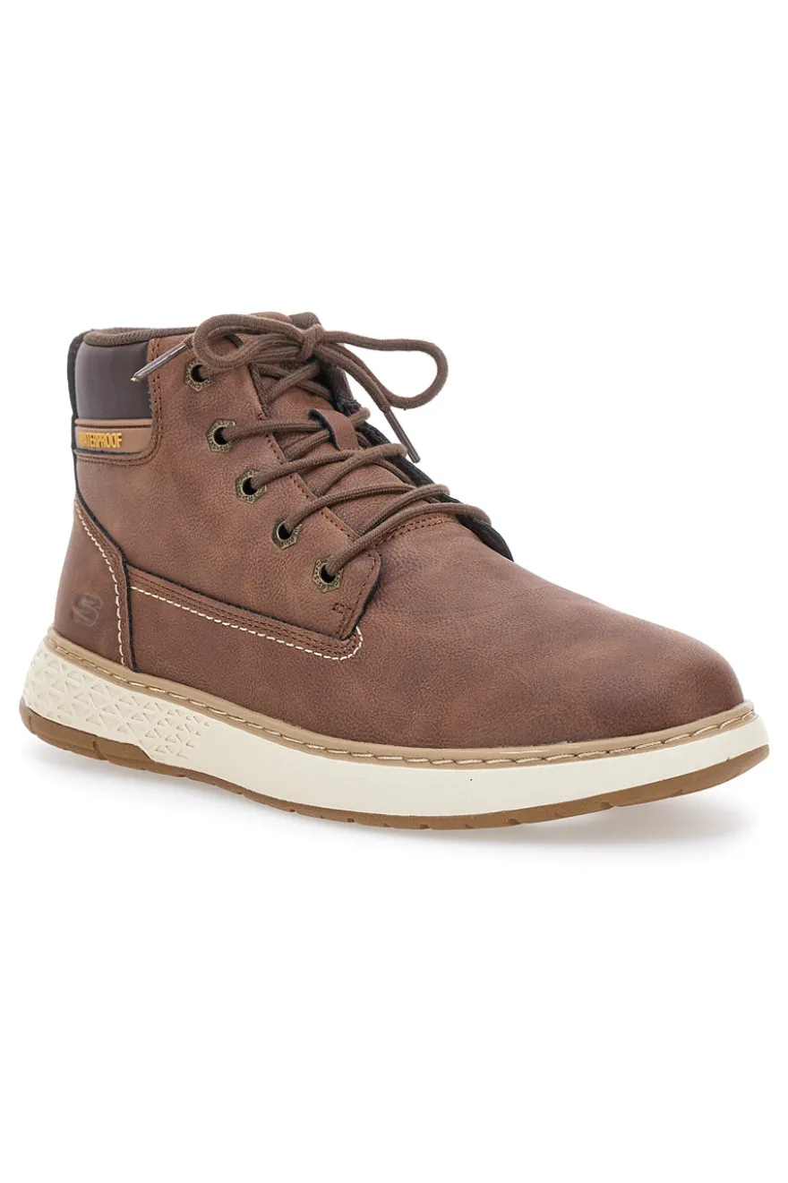 Stivaletti marroni impermeabili con memory foam Skechers Garlan Deno