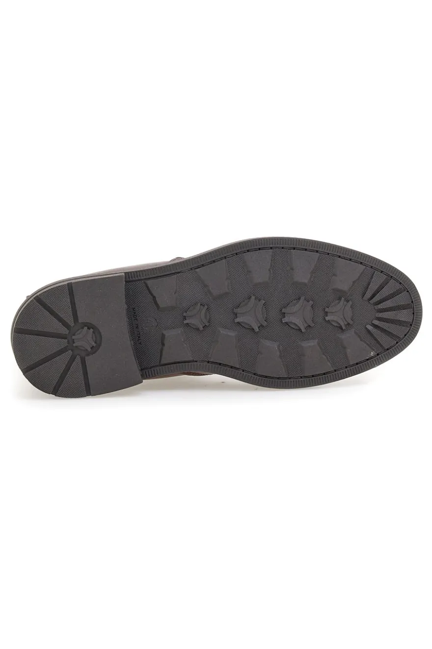 Stivaletti marroni in pelle con inserti elasticizzati Pittarello Focus 042