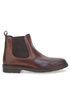 Stivaletti marroni in pelle con inserti elasticizzati Pittarello Focus 042