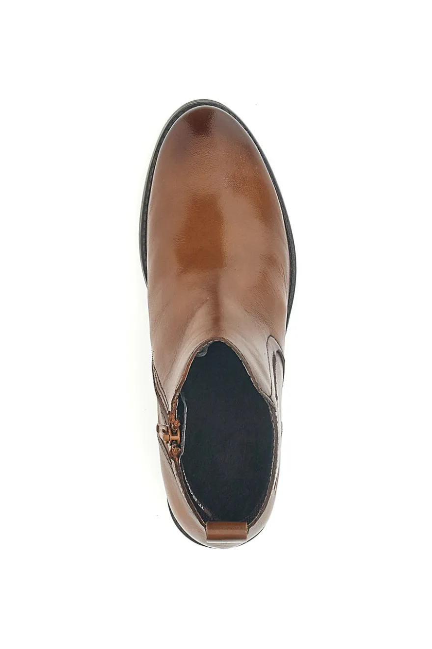 Stivaletti marroni in pelle caldi con zip Bagatt D15AMQ314000