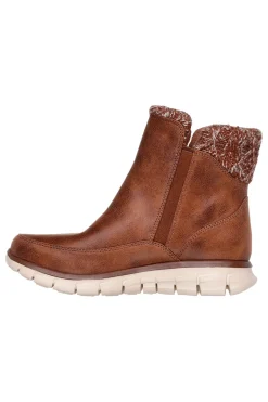 Stivaletti marroni in vegan leather con Warm Tech Memory Foam Skechers Synergy Lovely Collab