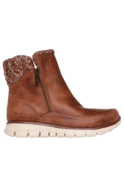 Stivaletti marroni in vegan leather con Warm Tech Memory Foam Skechers Synergy Lovely Collab