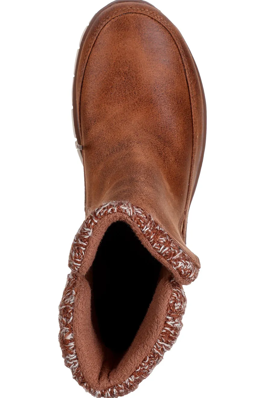 Stivaletti marroni in vegan leather con Warm Tech Memory Foam Skechers Synergy Lovely Collab