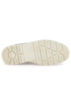 Stivaletti marroni in vera pelle con suola chiara Output 252560008