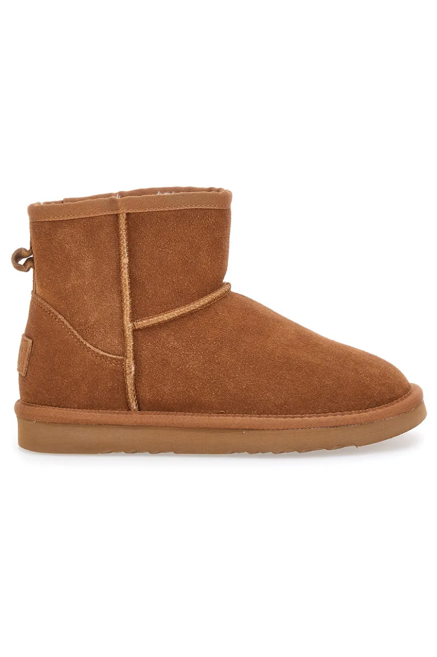 Stivaletti Marroni in Vera Pelle Scamosciata con Pelo Pittarello Wow 3551