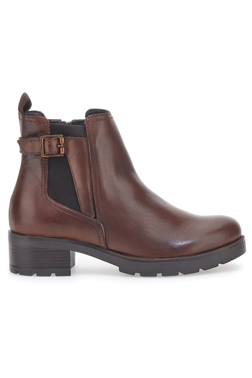 Stivaletti Marroni in Vera Pelle The First 20304