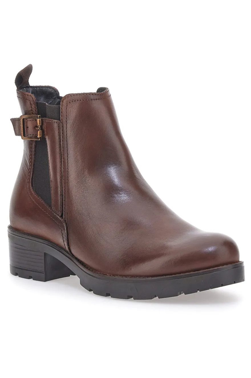 Stivaletti Marroni in Vera Pelle The First 20304
