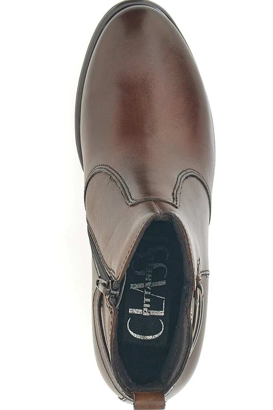 Stivaletti marroni in vera pelle con doppia fibbia Pittarello class 1976