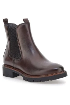 Stivaletti marroni in vera pelle con inserti elastici Pittarello class 2104